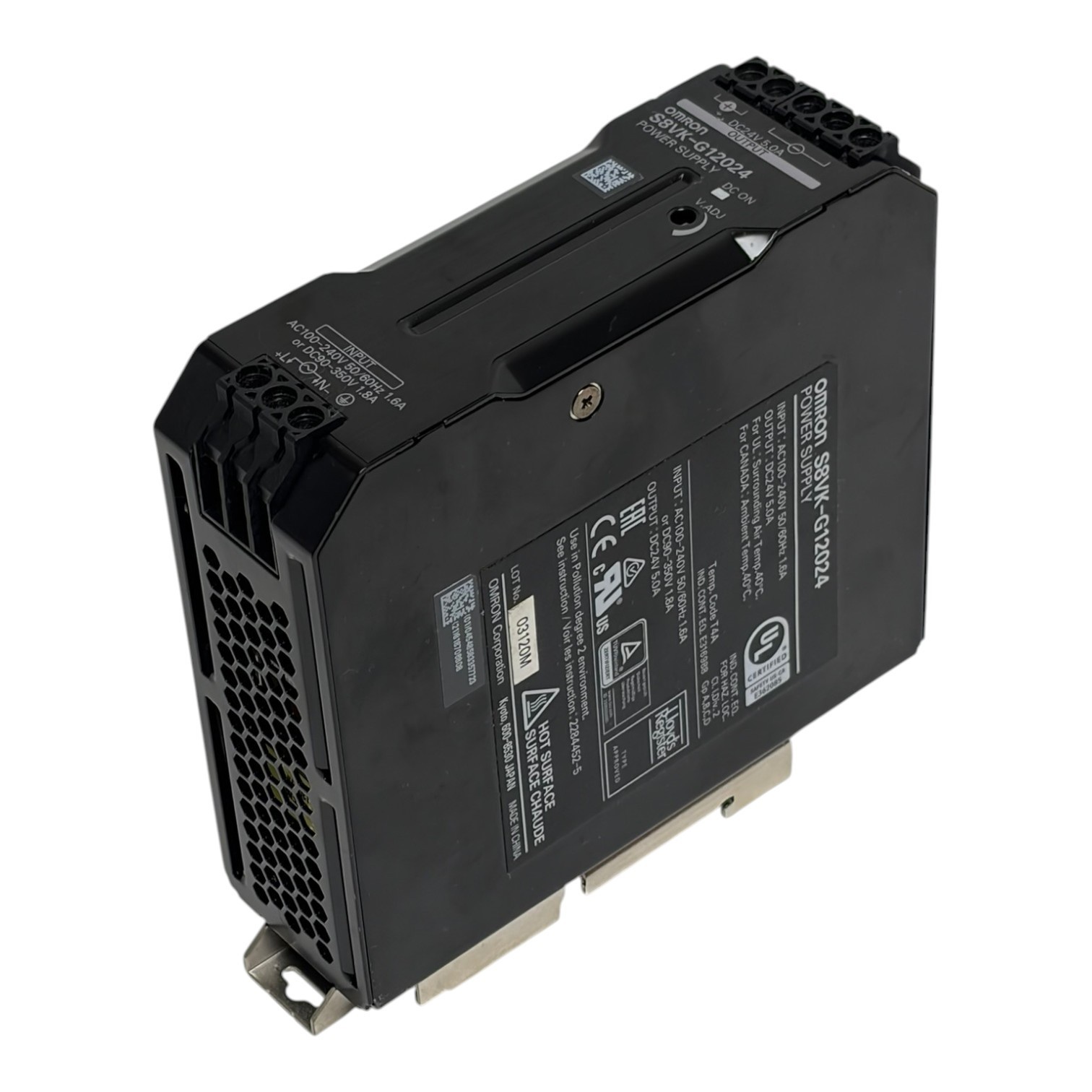 Used Omron S8VK-G12024 DIN Rail Power Supply 24V 5A 120W Switch Mode