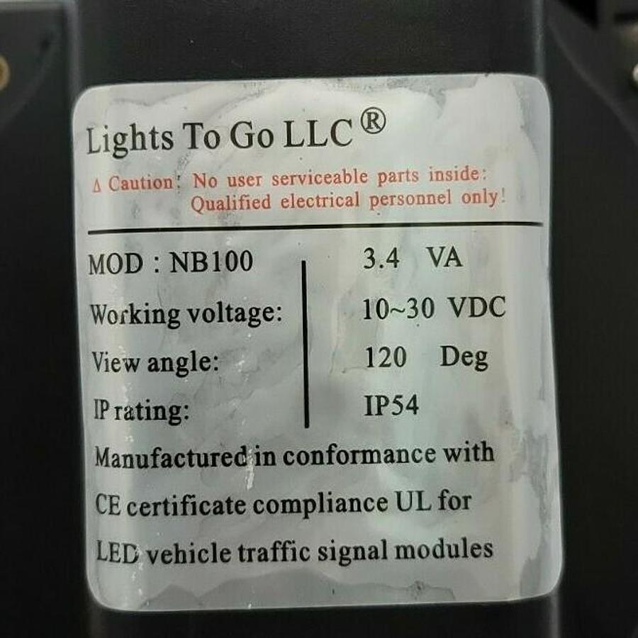 Used NEW LIGHTS TO GO LCC NB100 LED LIGHT 3.4VA 10-30VDC 120DEG IP54
