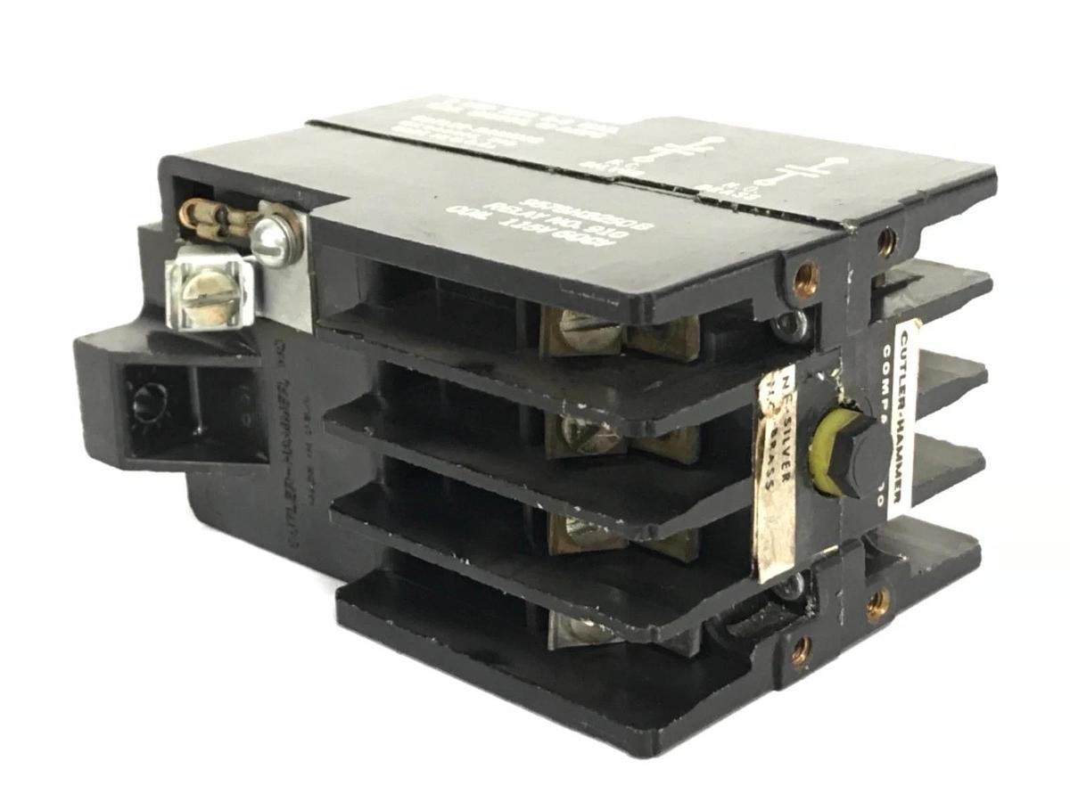 Used LOT OF 2 CUTLER-HAMMER 9575H2250 COMPACT 300 TYPE CF RELAYS 300VAC, 6A, 910