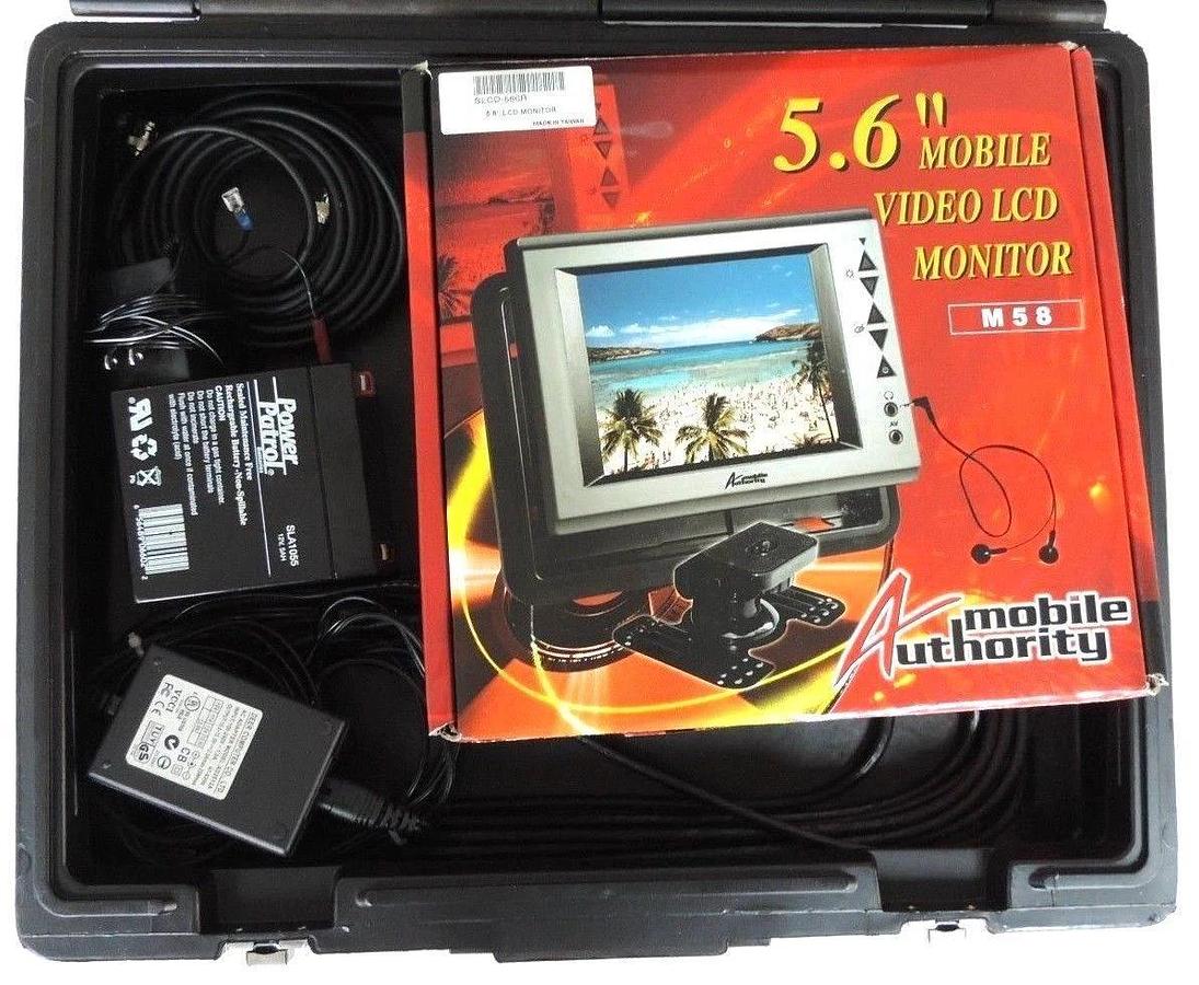 Used NEW MOBILE AUTHORITY 5.6" MOBILE VIDEO LCD MONITOR M58, SLCD-560R, & ACCESSORIES