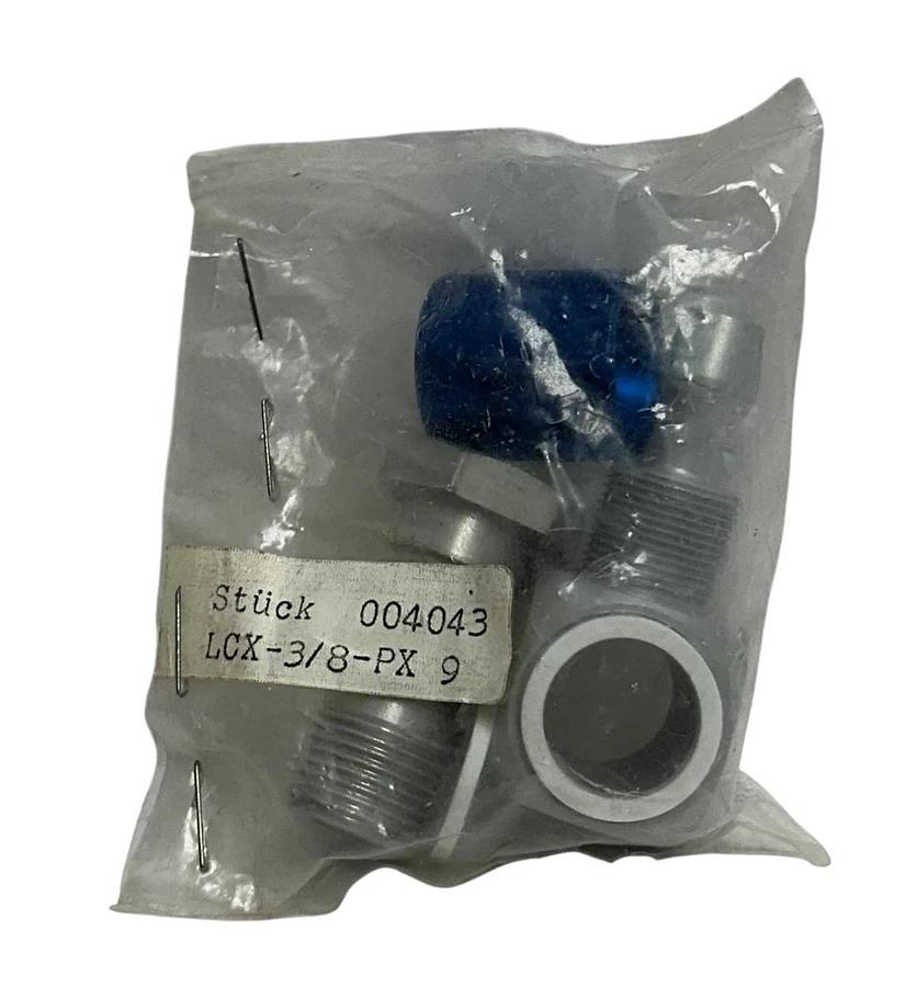 Used 4 FESTO LCX-3/8-PX9 / 004043 / 4043 ELBOW QUICK CONNECTORS 3/8'' OEM NSFS