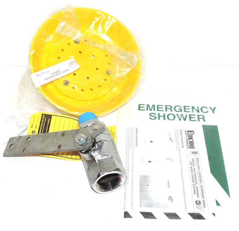 Used NEW ENCON 1054003 EMERGENCY VERTICAL AND HORIZONTAL OVERHEAD PIPE MOUNT SHOWER