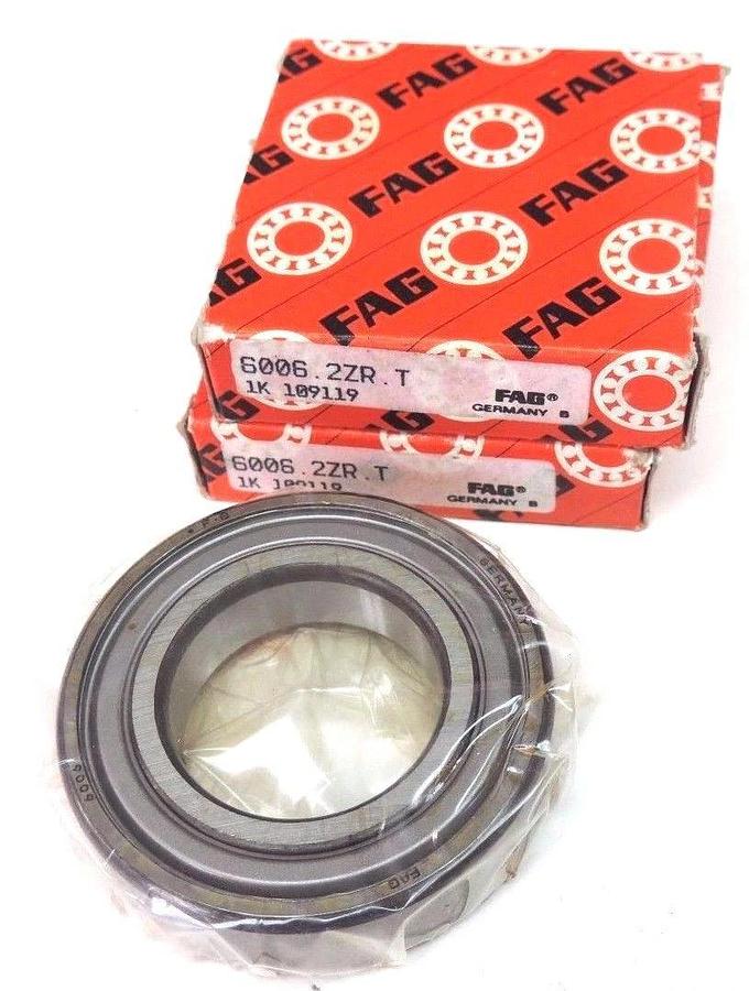 Used LOT OF 2 NIB FAG 6006.2ZR.T BEARINGS DOUBLE SHIELD 30MM BORE X 55MM OD X 13MM W