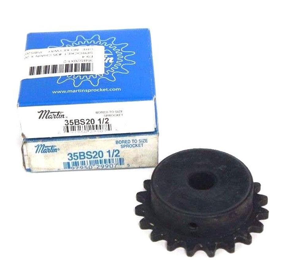 Used LOT OF 2 NIB MARTIN 35BS20-1/2 SPROCKETS 1/2" BORE 35BS2012