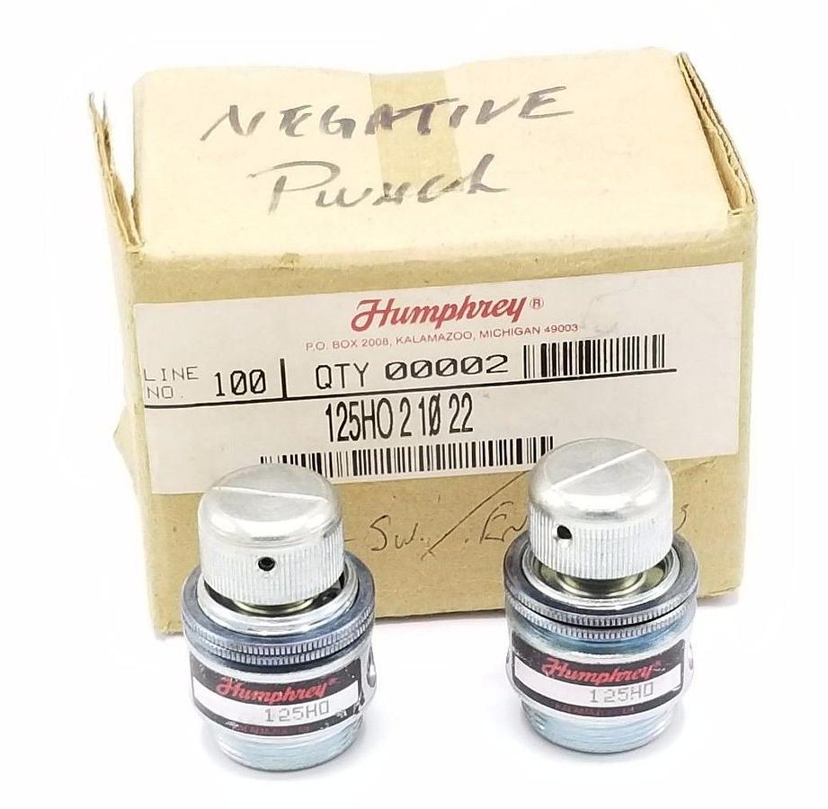 Used LOT OF 2 NIB HUMPHREY 125HO-2-10-22 AIR VALVES 125HO21022