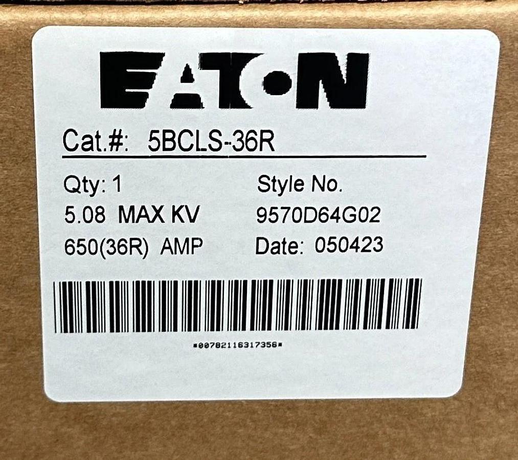 Used EATON BUSSMANN 5BCLS-36R DOUBLE-BARREL FUSE 5.08kV 650(36R)A CLS 9570D64G02 NSFS