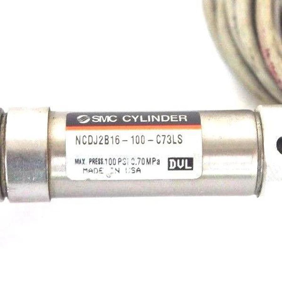Used LOT OF 2 SMC NCDJ2B16-100-C73LS CYLINDERS W/ D-C73 REED SWITCHES