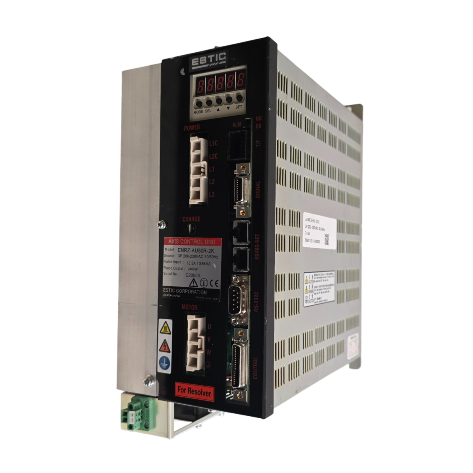 Used ESTIC ENRZ-AU50R-2K AXIS CONTROL UNIT 3P 200/230VAC 50/60HZ 13.3A/3.8kVA 2400W