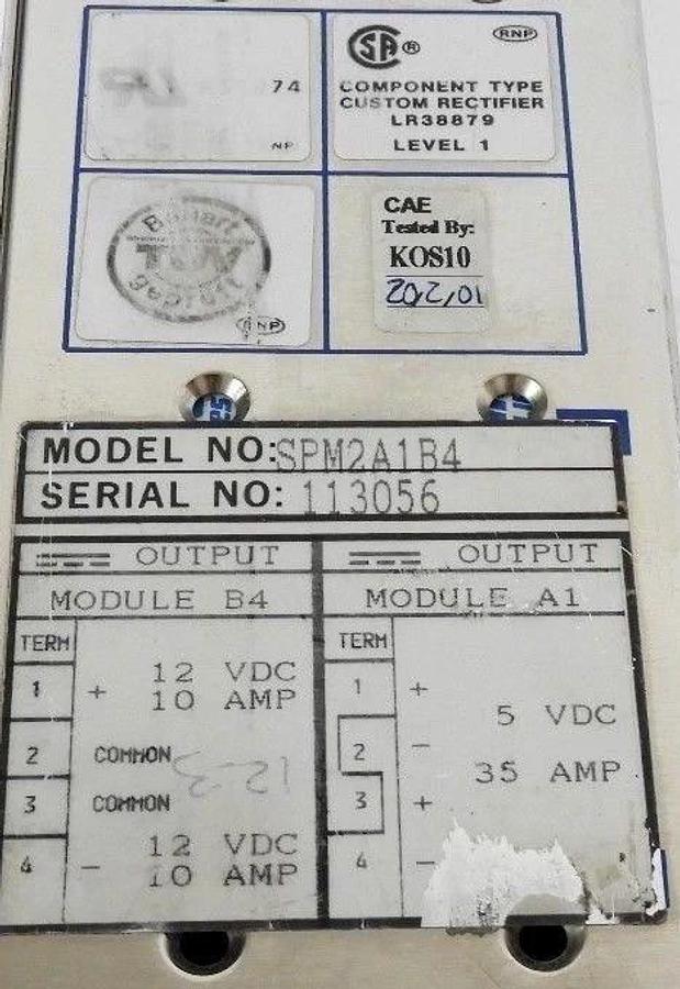 Used POWER ONE SPM2A1B4 INTERNATIONAL SERIES SWITCHING POWER SUPPLY