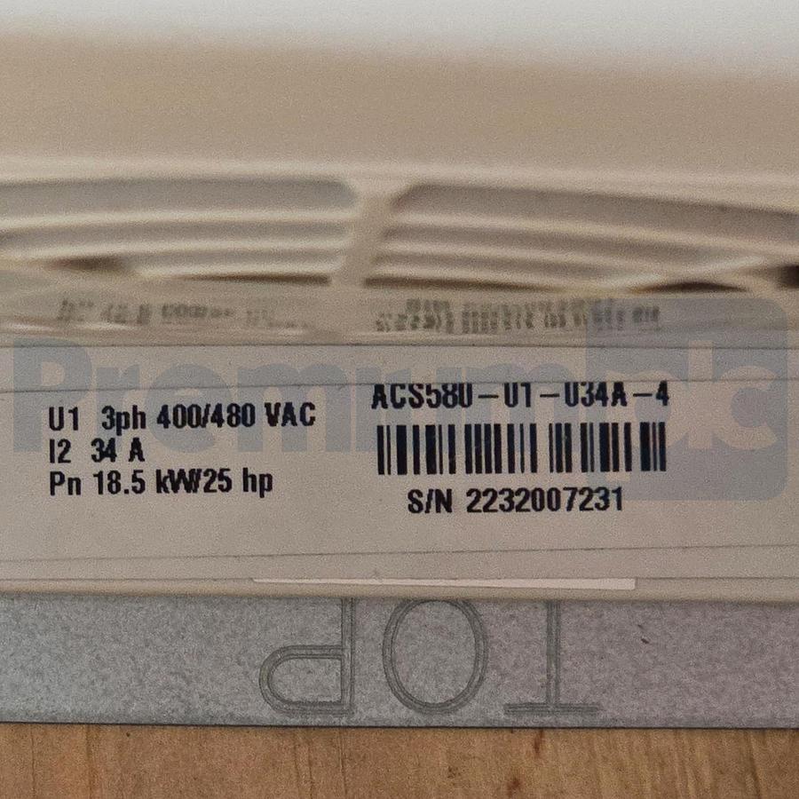 Used ABB ACS580-01-034A-4 LV AC General Purpose Drive 3AUA0000204814 3Ph 480V 25HP
