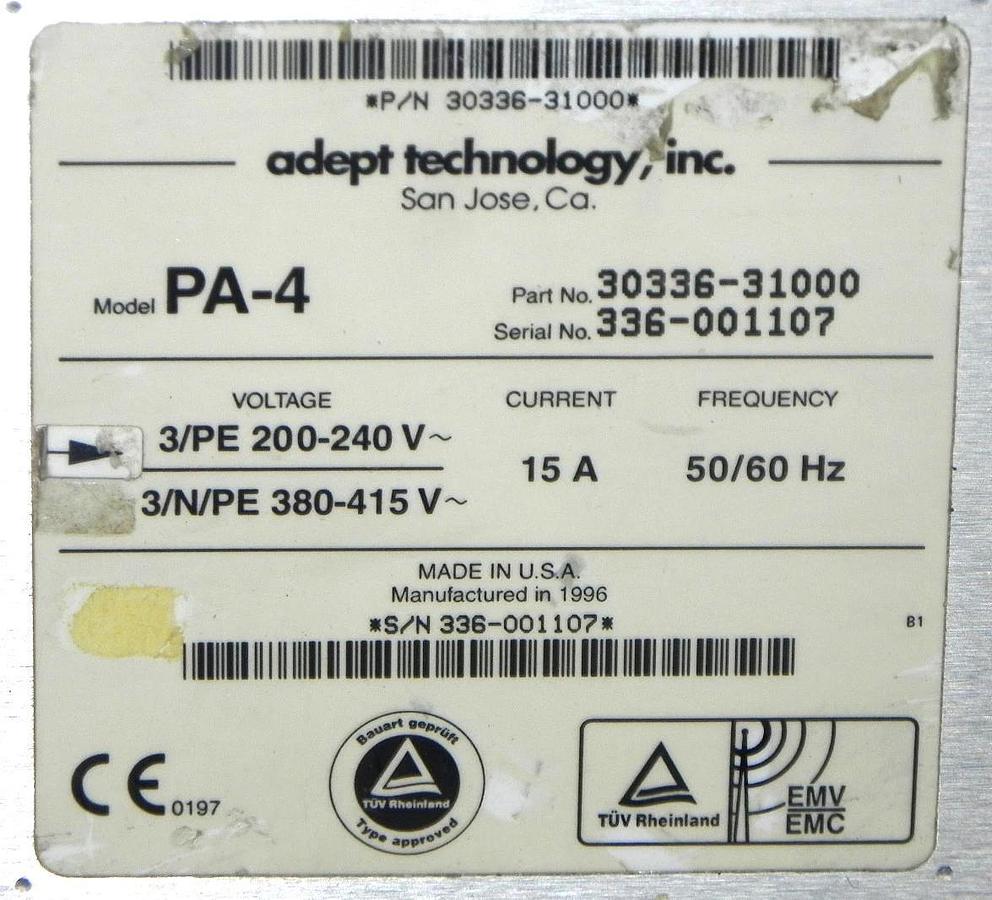 Used ADEPT 30336-31000 PA-4 SLOT ROBOT POWER SUPPLY CHASSIS 3033631000