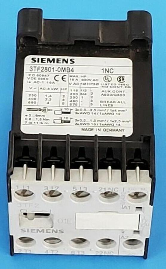 Used SIEMENS 3TF2801-0MB4 CONTACTOR 3TF28010MB4