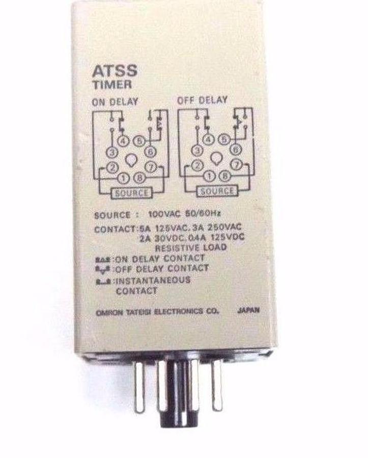 Used OMRON ATSS TIMER 100VAC, 50/60HZ, 0-10 SEC.