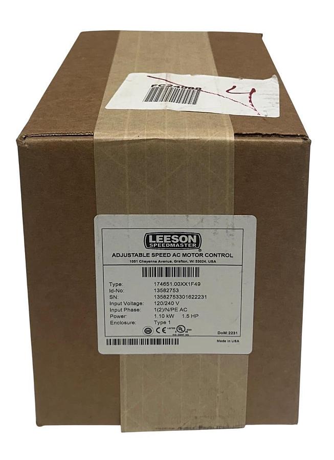 Used LEESON 174651.00 / 13582753 SM2 SERIES ADJUSTABLE SPEED MOTOR CONTROL 1.5HP NSFS