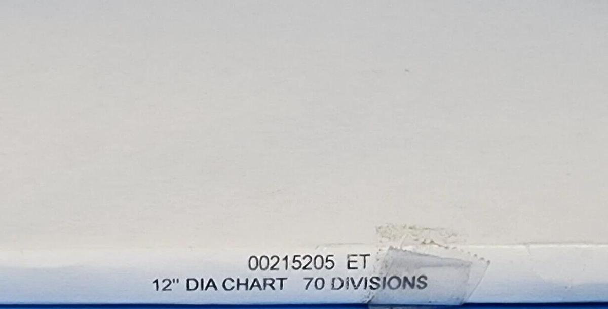 NEW PARTLOW 00215205 CIRCULAR CHARTS 12'' W/ 70 DIVISIONS 100 PER BOX