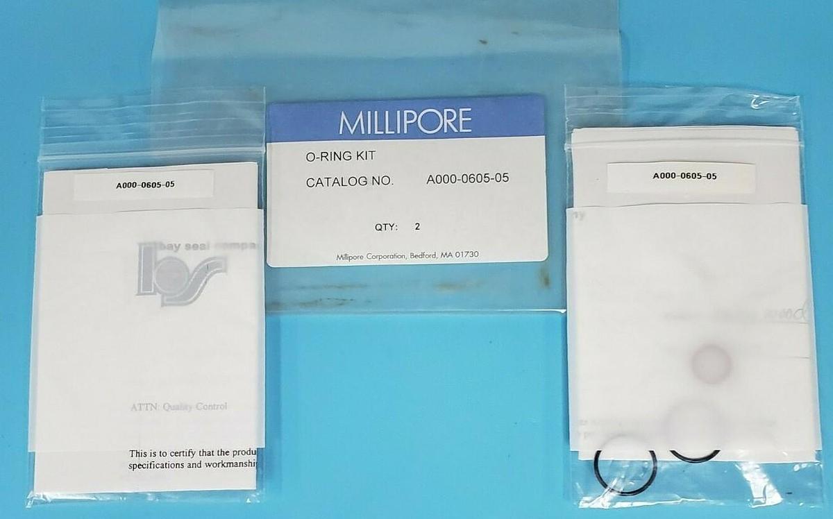 Used LOT OF 2 NEW MILLIPORE A000-0605-05 O-RING KITS A000060505