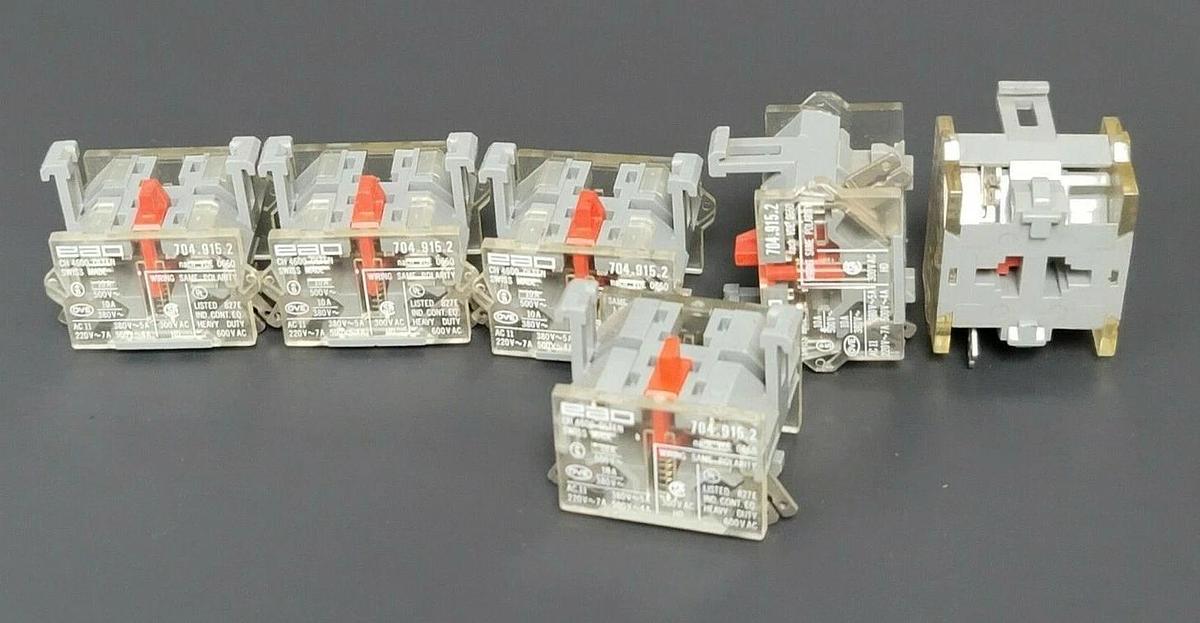 Used LOT OF 6 EAO 704.915.2 SWITCHING ELEMENTS 1NC 10A