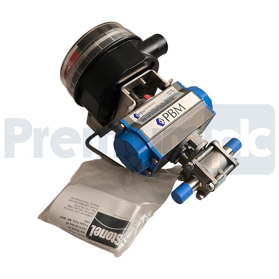 PBM PAVBL453S-0063 Actuator 3/4" SS Valve w/ StoneL Onyx ON922 DeviceNet Monitor