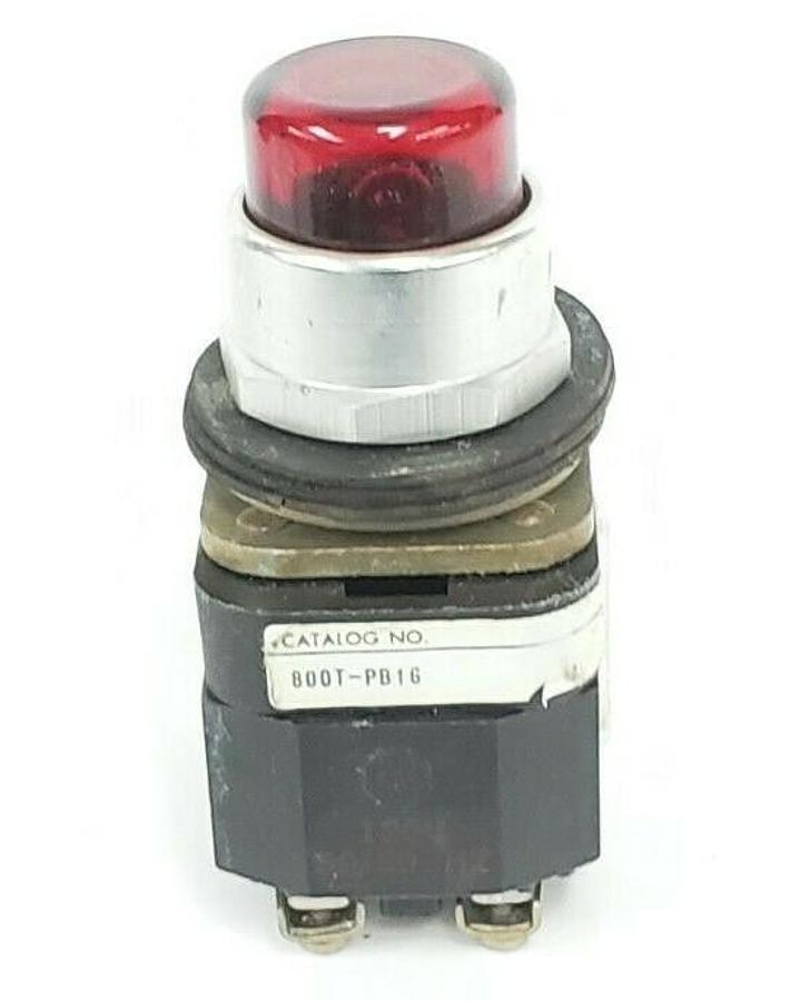 Used ALLEN BRADLEY 800T-PB16 PUSH BUTTON SER. N W/ 800T-XA SER. C CONTACT BLOCK