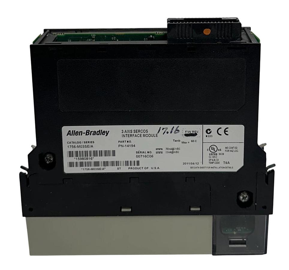 Used ALLEN BRADLEY 1756-M03SE /A ControlLogix 3-AXIS SERCOS INTERFACE 1756M03SE USNP