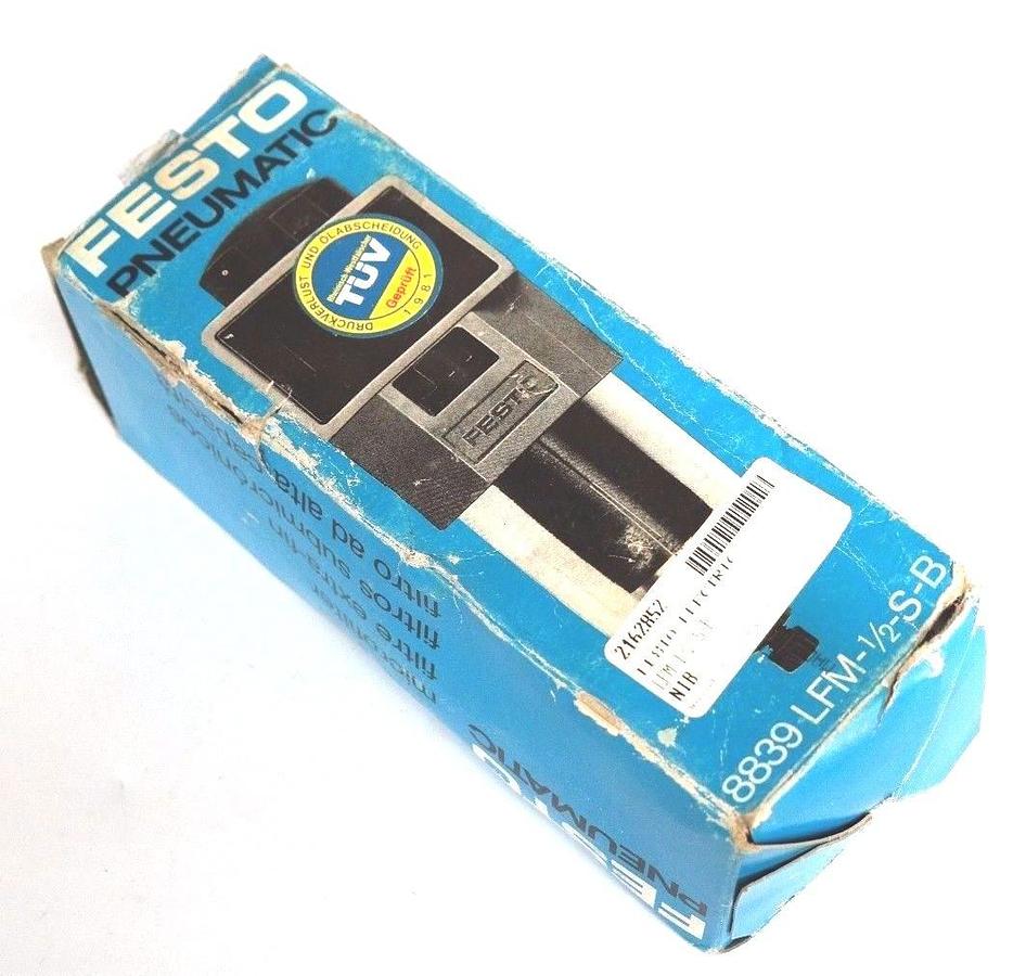 NIB FESTO 8839 LFM-1/2-S-B PNEUMATIC FILTER 5 MICRONS, LFM1/2SB