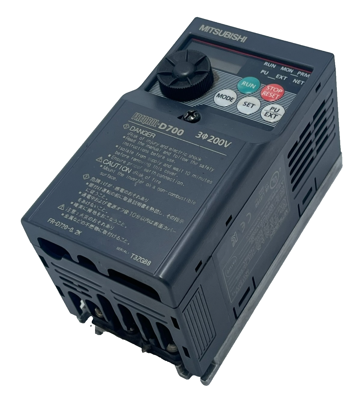 Used Mitsubishi FR-D720-0.2K Freqrol D700 Inverter 0.2kW 3-Phase 200V VFD