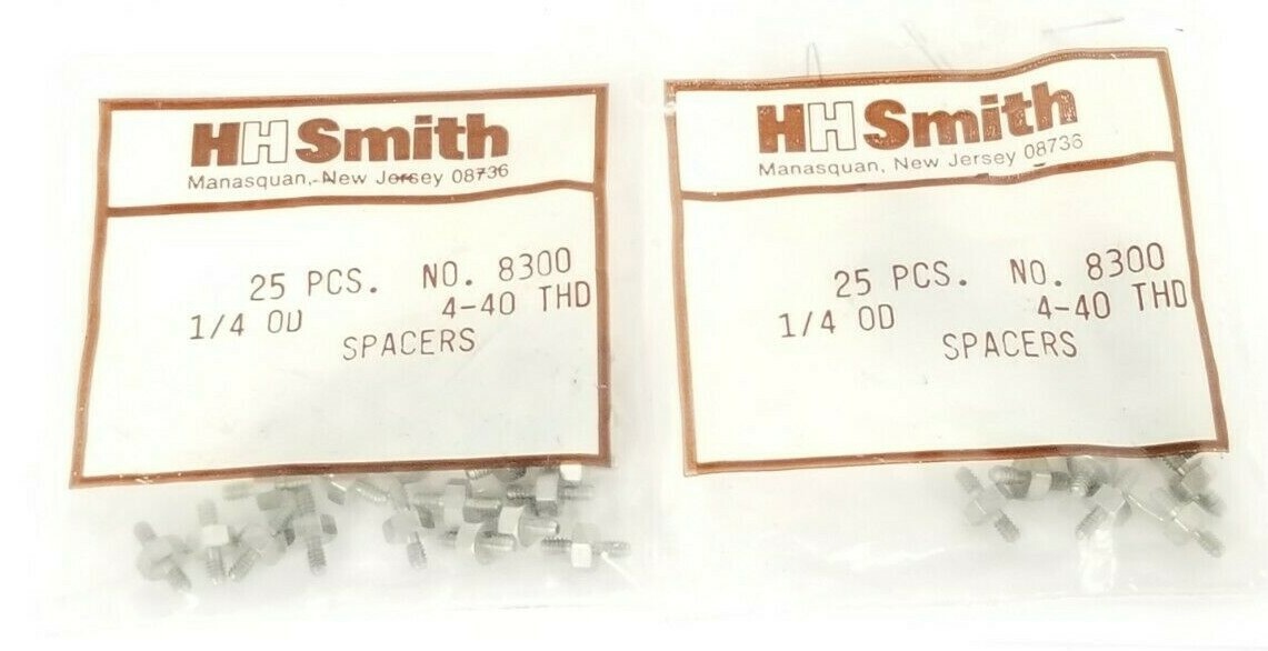LOT OF 45 NEW HH SMITH NO. 8300 SPACERS 1/4 OD 4-40 THD