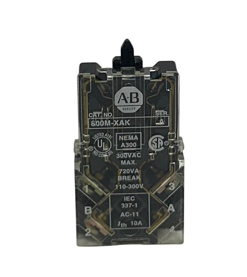 Used ALLEN BRADLEY 800M-XAK /A BULLETIN 800M CONTACT BLOCK 22mm 1NO/1NC 800MXAK NSMP
