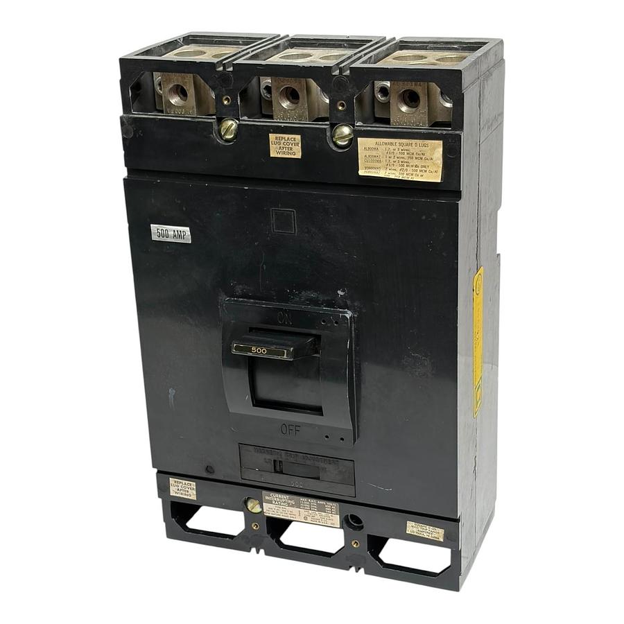 Used Square D MAL36500 Series 1 Molded Case Circuit Breaker 3P 500A 600V