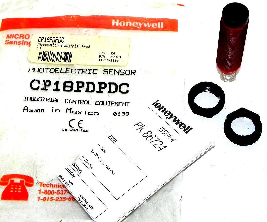 NEW HONEYWELL CP18PDPDC PHOTOELECTRIC SENSOR 10-30VDC 150MA 1.5M POLAR SOURCE