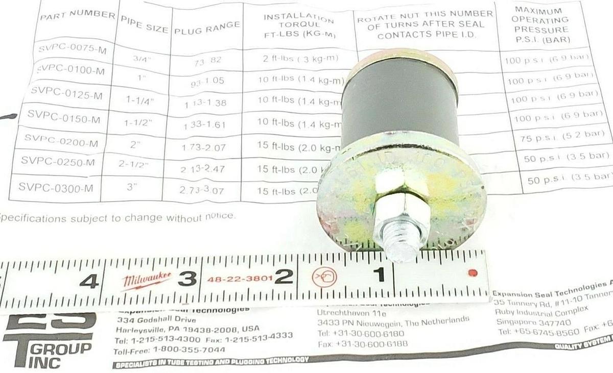 NIB EXPANSION SEAL TECH SVPC-0150-M VIBRA-PROOF CONDENSER PLUG, 010405, 1-1/2"