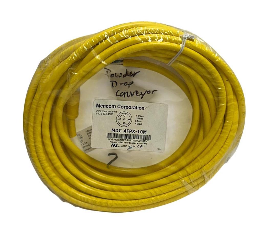 Used 2 MENCOM MDC-4FPX-10M / MDC4FPX10M MDC CORDSETS 4-POLE FEMALE STRAIGHT 10M NSFS