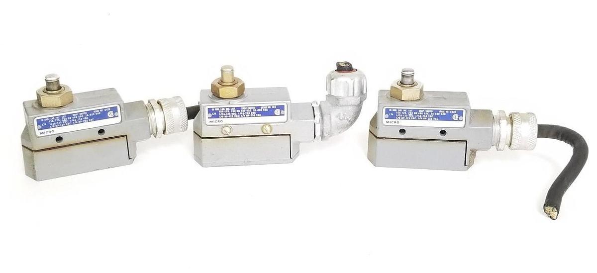 Used LOT OF 3 MICRO SWITCH BZE6-2RQ LIMIT SWITCHES BZE62RQ