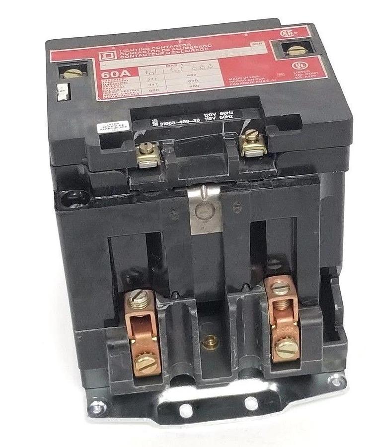 Used SQUARE D 8903SPO10 LIGHTING CONTACTOR, 60A, SERIES A