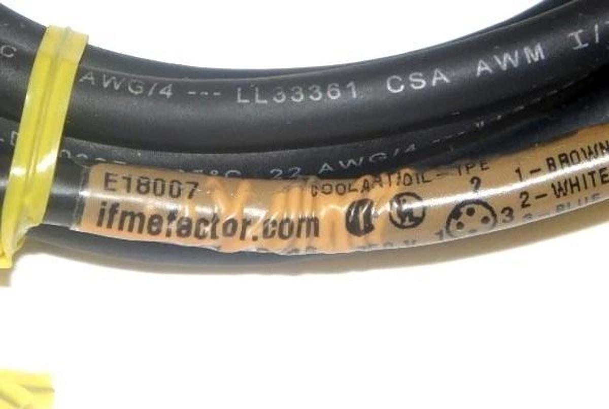 Used IFM EFECTOR E18007 ANGLED CABLE 800-441-8246, 250 V, 8004418246