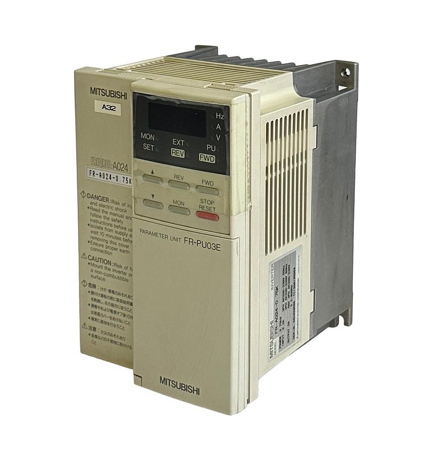 Used MITSUBISHI FR-A024-0.75K / FRA024075K FREQROL-A024 INVERTER FR-PU03E PARAMETER