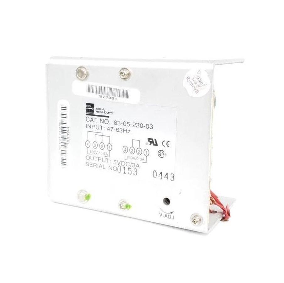 Refurbished REPAIRED SOLA 83-05-230-03 POWER SUPPLY 47/63HZ, 5VDC, 3A, 830523003