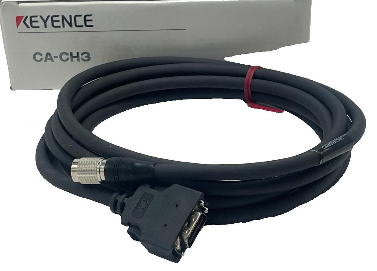 KEYENCE CA-CH3 / CACH3 CONNECTOR CAMERA CABLE L-SHAPED 3M HIGH-SPEED NSMP