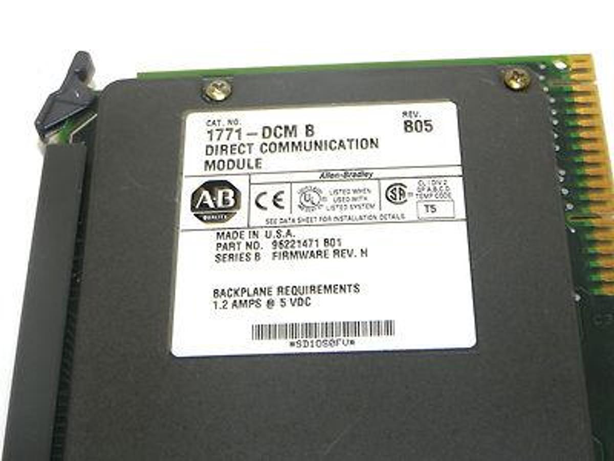 Used ALLEN BRADLEY 1771-DCM/B DIRECT COMMUNICATION MODULE REV. B05 P/N: 96221471 B01