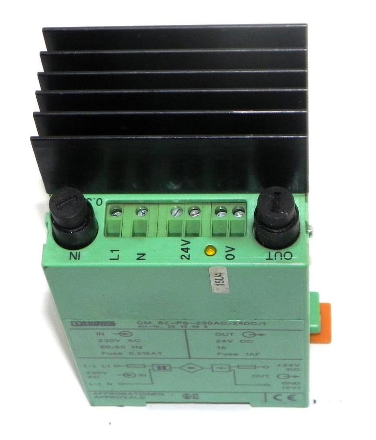 Used PHOENIX CONTACT 2943686 POWER SUPPLY CM 62-PS-230AC/24DC/1
