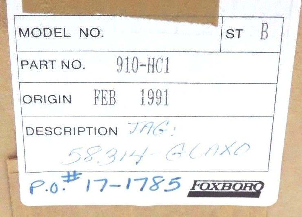 Used NIB FOXBORO 910-HC1 CONDUCTIVITY PROBE CELL 910HC1