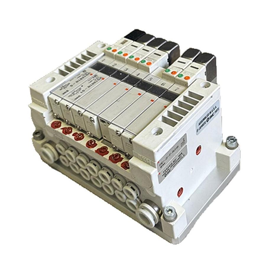 Used SMC VV5Q11-C01-07-DAL01096 / VV5Q11C0107DAL01096 PNEUMATIC MANIFOLD VQ1301N-51