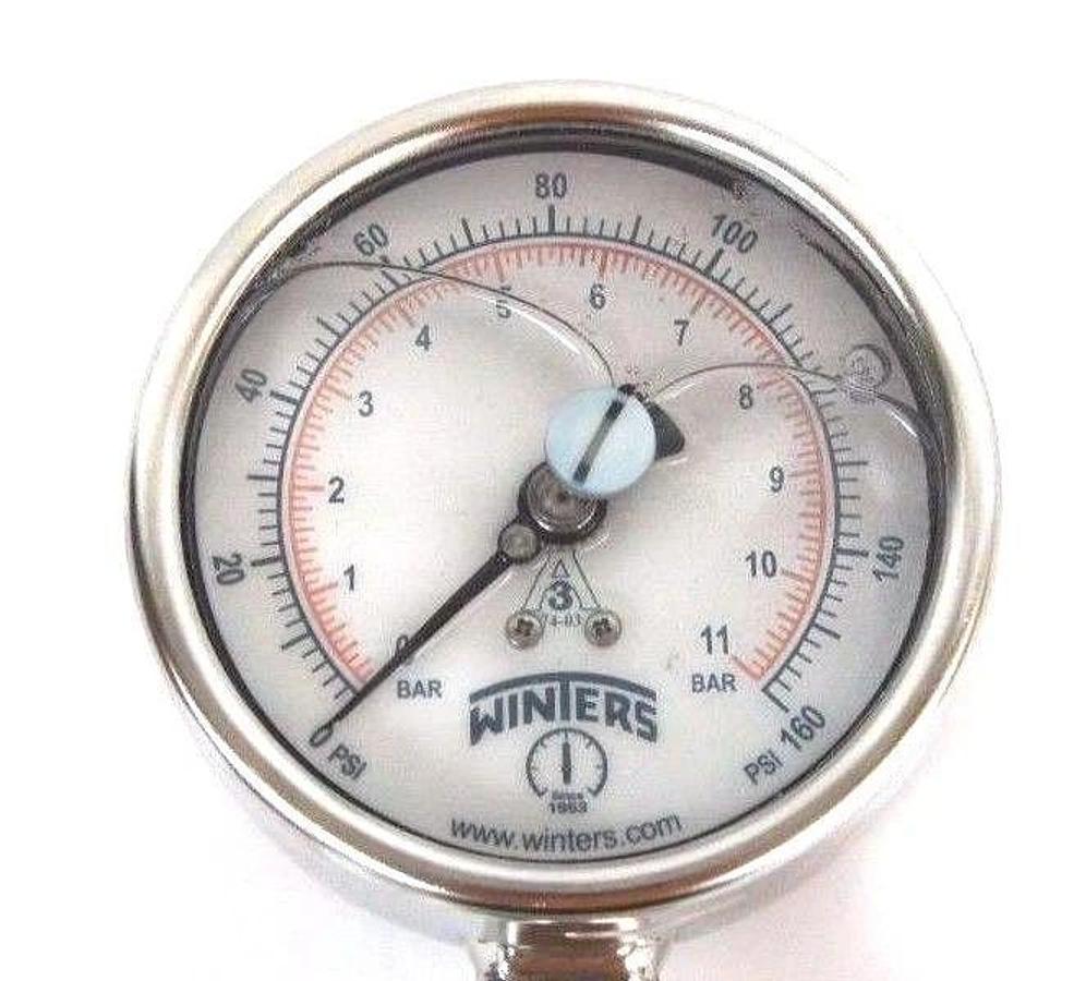 NIB WINTERS PAG15605 LIQUID PRESSURE GAUGE 4" 0-160PSI 1/2" NPT 50238787