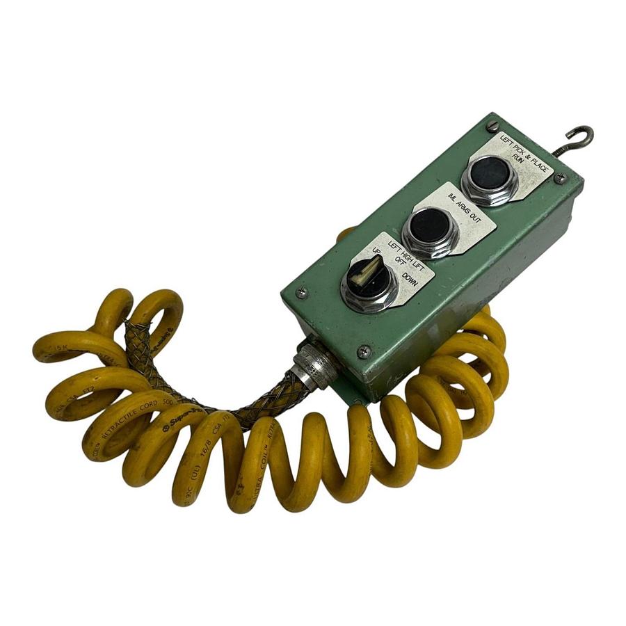 Used Custom Industrial 3-Button Crane Pendant Control Station with Super-Trex Cord