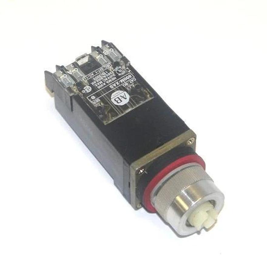 Used ALLEN BRADLEY 800MR-16HX2BS SELECTOR SWITCH 800MR16HX2BS, LAMP 86, SER. D