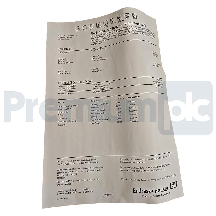ENDRESS+HAUSER E+H FMU40-TYB2C4 Prosonic M ULTRASONIC LEVEL SENSOR 52010286 NSMP