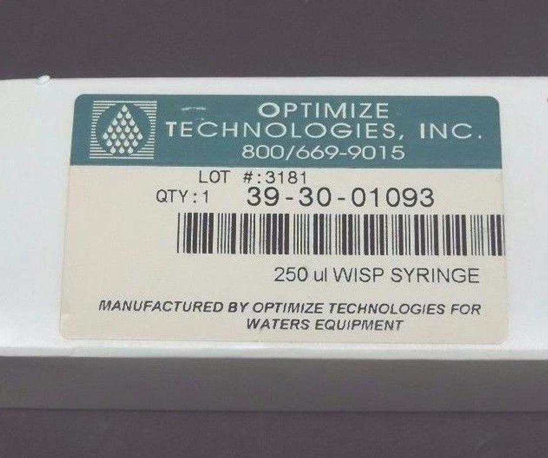 Used NIB OPTIMIZE TECHNOLOGIES 39-30-01093, 250UL WISP SYRINGE 393001093