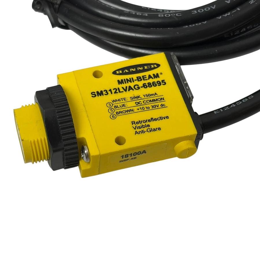 Banner Engineering SM312LVAG-68695 Mini-Beam Polarized Retroreflective Sensor