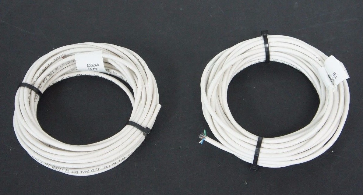 Used LOT OF 2 NEW GENERIC 800248 WHITE CABLES 22 AWG, 6 CONDUCTOR, 25'