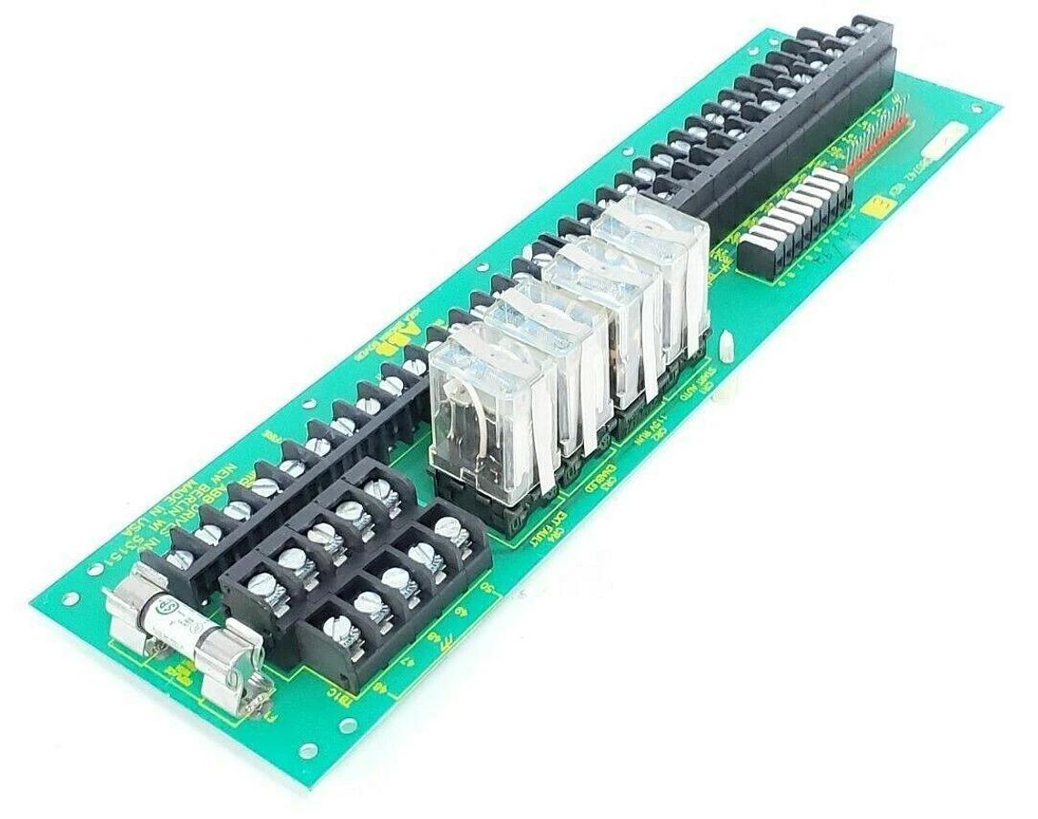 Used ABB 380742 REV. E RELAY TERMINAL BOARD W/ FUSES